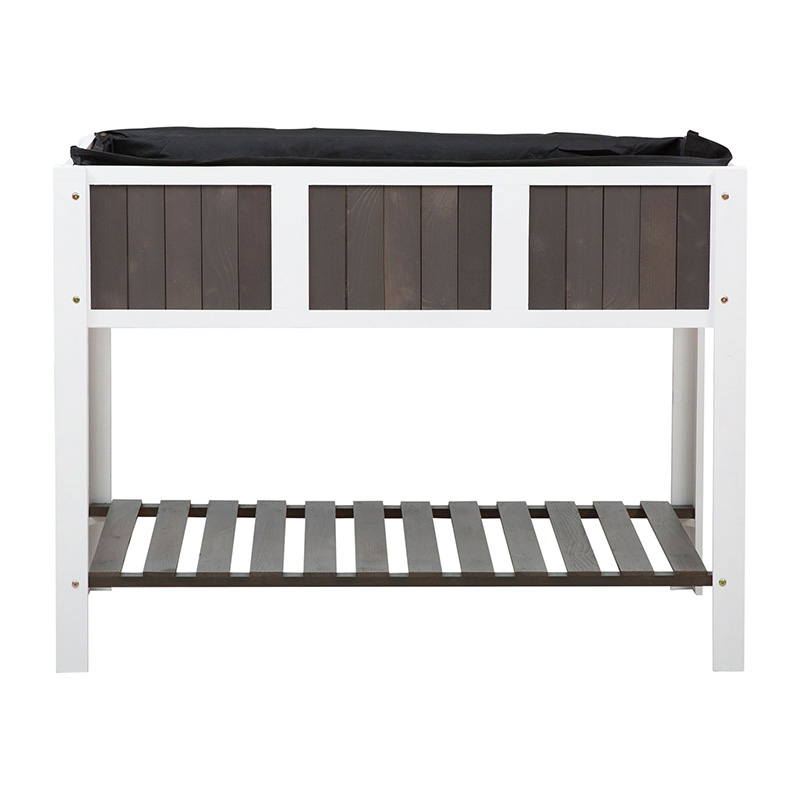 47' x 23' x 35' Cama de plantador de jardim elevado de madeira com área espaçosa para plantio, prateleira de armazenamento e uso versátil 47' x 23' x 35' Cama de plantador de jardim elevado de madeira com área espaçosa para plantio, prateleira de armazenamento e uso versátil
