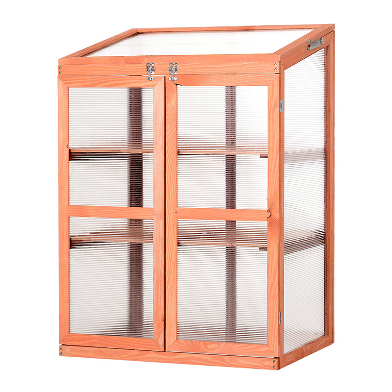 Caixa de plantador de estufa retangular com painéis de policarbonato para manter as plantas aquecidas