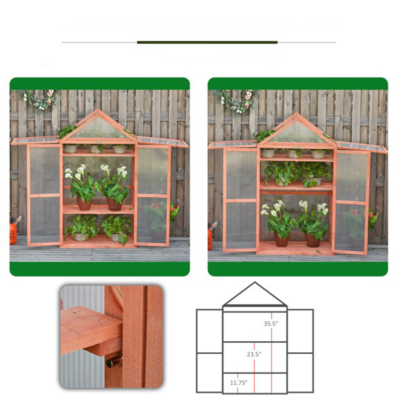 32' x 19' x 54' moldura fria de madeira estufa para plantas placa de PC laranja