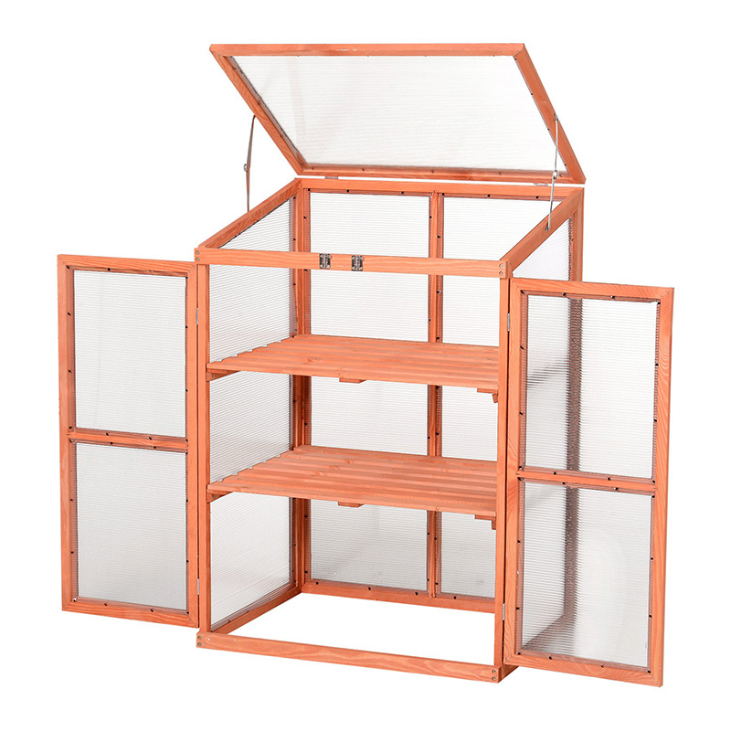 Caixa de plantador de estufa retangular com painéis de policarbonato para manter as plantas aquecidas