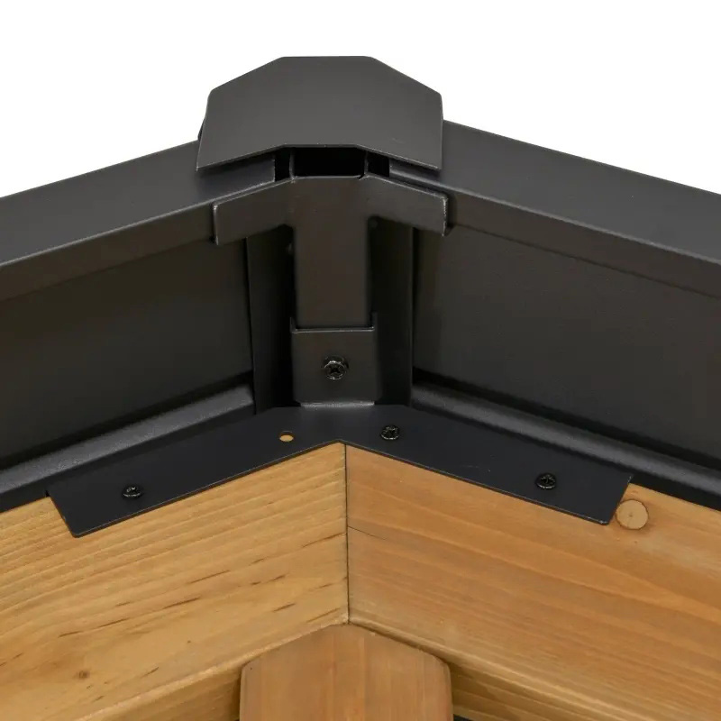 Gazebo Hardtop 11x13 com estrutura de madeira, toldo de telhado de metal permanente com gancho de teto para jardim, pátio, quintal