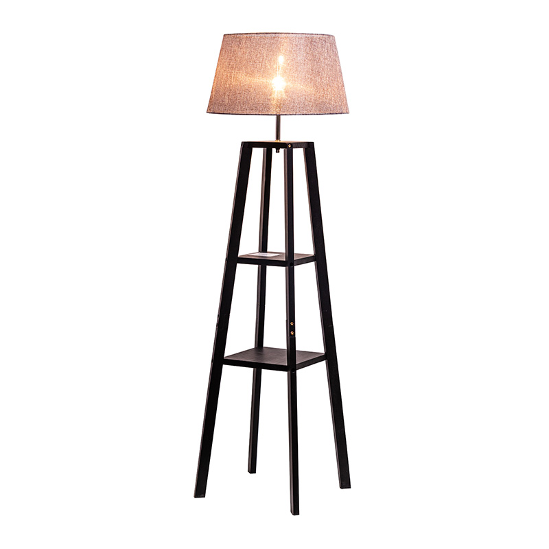 Lâmpada de pé moderna para quarto com abajur de tambor, interruptor de pedal