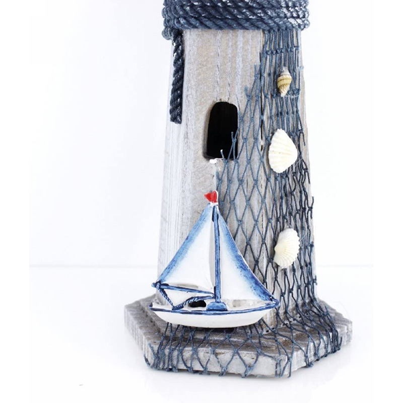 Barco à vela farol de madeira 10,6' quartos com tema náutico alto farol decoração para casa
