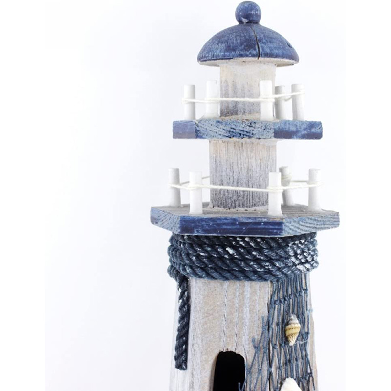Barco à vela farol de madeira 10,6' quartos com tema náutico alto farol decoração para casa