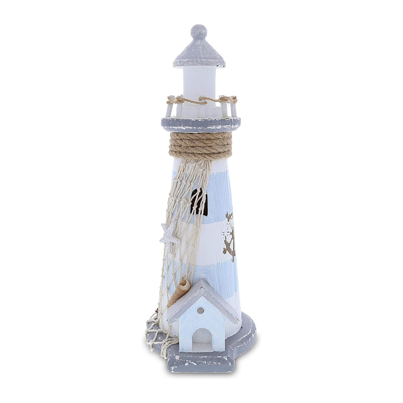 Barco à vela farol de madeira 10,6' quartos com tema náutico alto farol decoração para casa