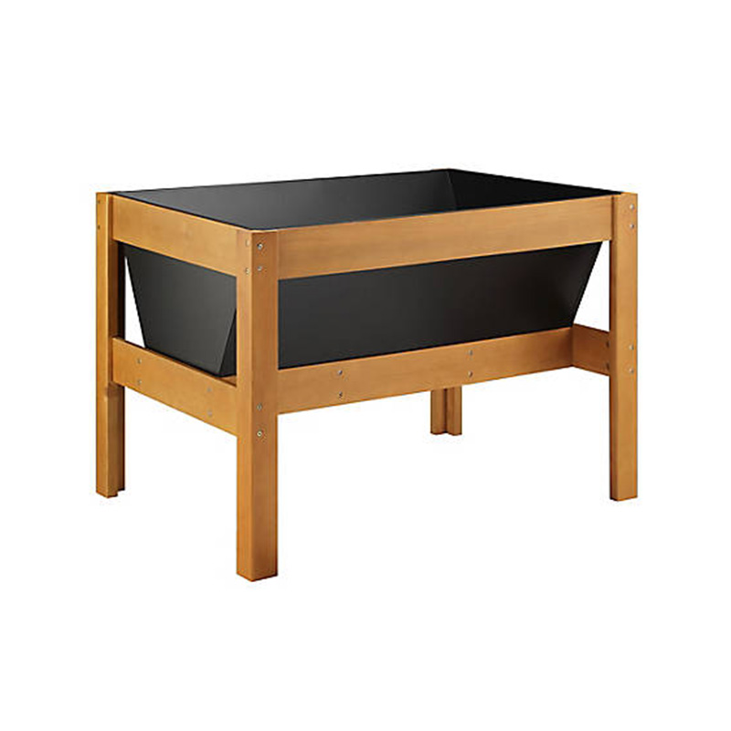 47' x 23' x 35' Cama de plantador de jardim elevado de madeira com área espaçosa para plantio, prateleira de armazenamento e uso versátil