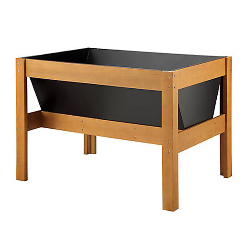 47' x 23' x 35' Cama de plantador de jardim elevado de madeira com área espaçosa para plantio, prateleira de armazenamento e uso versátil