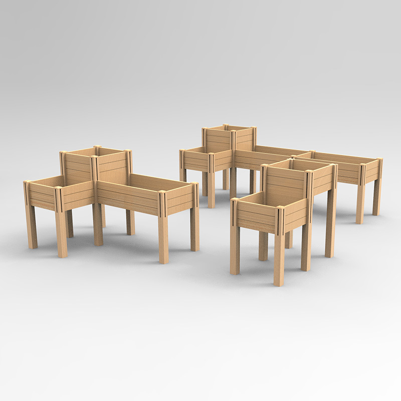 Cama de jardim elevada de 3 camadas com prateleira de armazenamento, kit de caixa de plantador de madeira elevada