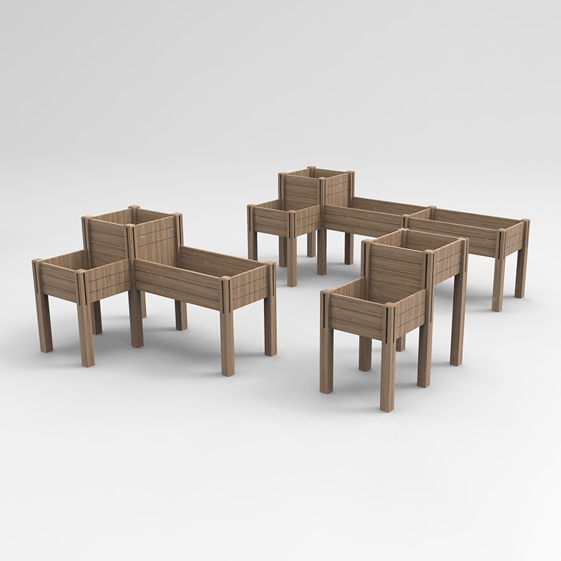 Cama de jardim elevada de 3 camadas com prateleira de armazenamento, kit de caixa de plantador de madeira elevada