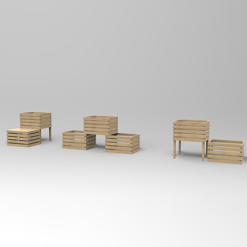 Caixa de plantador autônoma de 3 camadas para hortaliças, ervas, flores