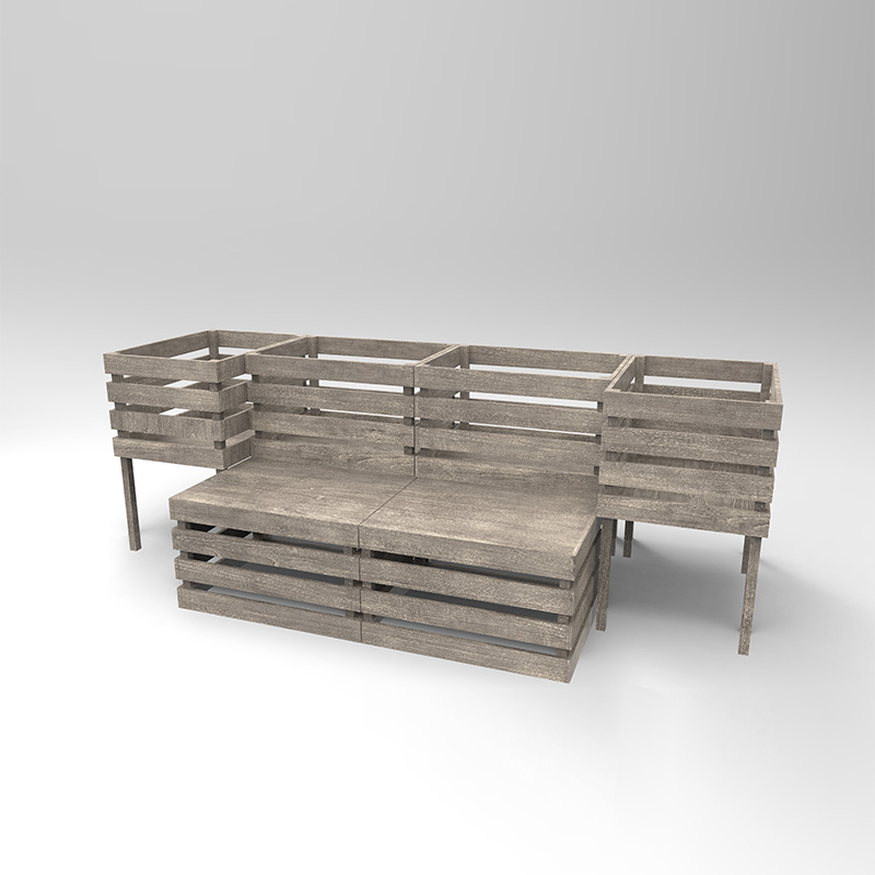 Caixa de plantador autônoma de 3 camadas para hortaliças, ervas, flores