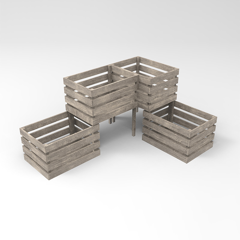 Caixa de plantador autônoma de 3 camadas para hortaliças, ervas, flores