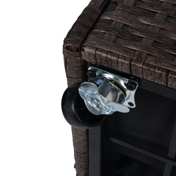 Caixa de plantador de flores de vime interno/externo com rack de armazenamento de ferramentas abaixo e área de trabalho elevada resistente 28' H