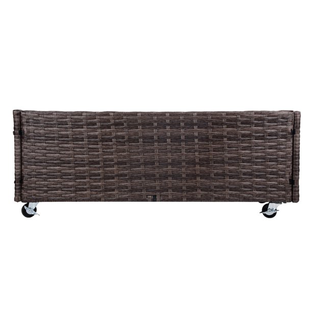 Caixa de plantador de flores de vime interno/externo com rack de armazenamento de ferramentas abaixo e área de trabalho elevada resistente 28' H