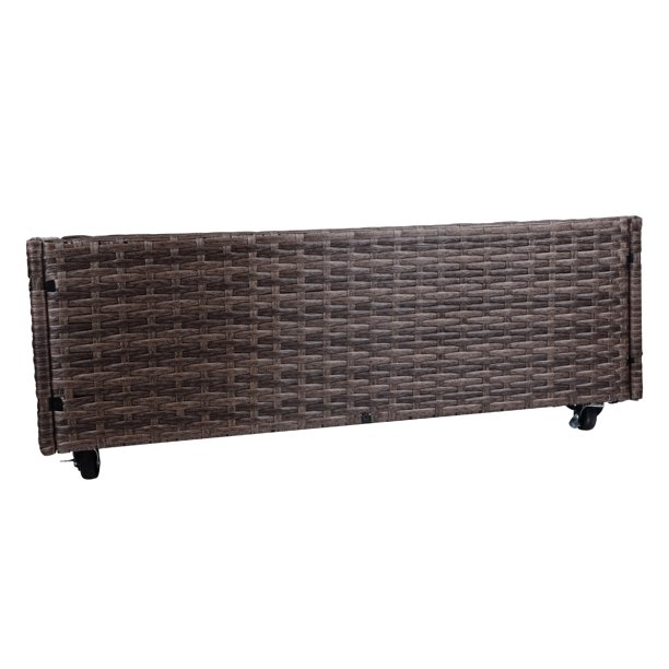 Caixa de plantador de flores de vime interno/externo com rack de armazenamento de ferramentas abaixo e área de trabalho elevada resistente 28' H