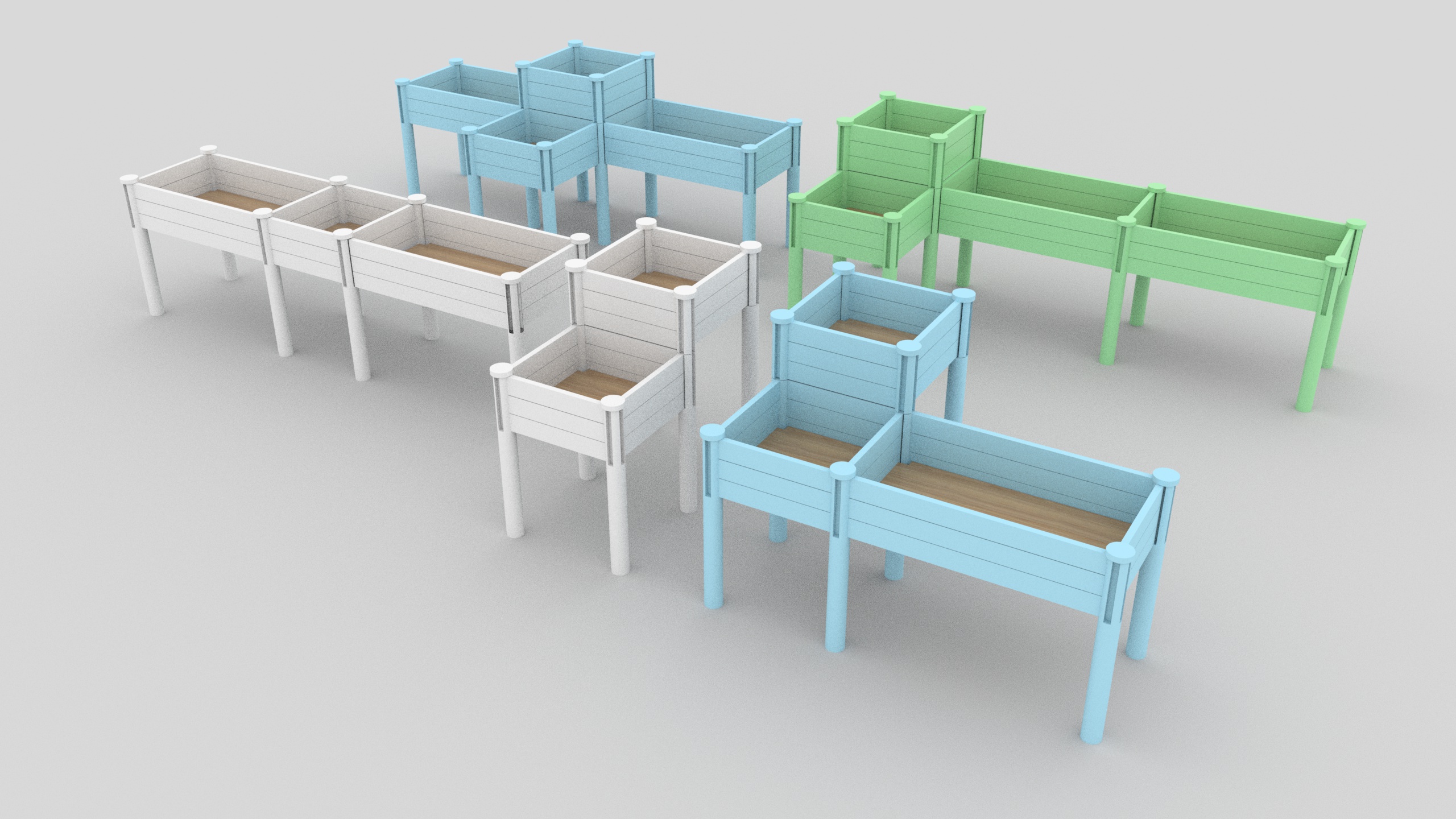 Cama de jardim elevada de 3 camadas com prateleira de armazenamento, kit de caixa de plantador de madeira elevada