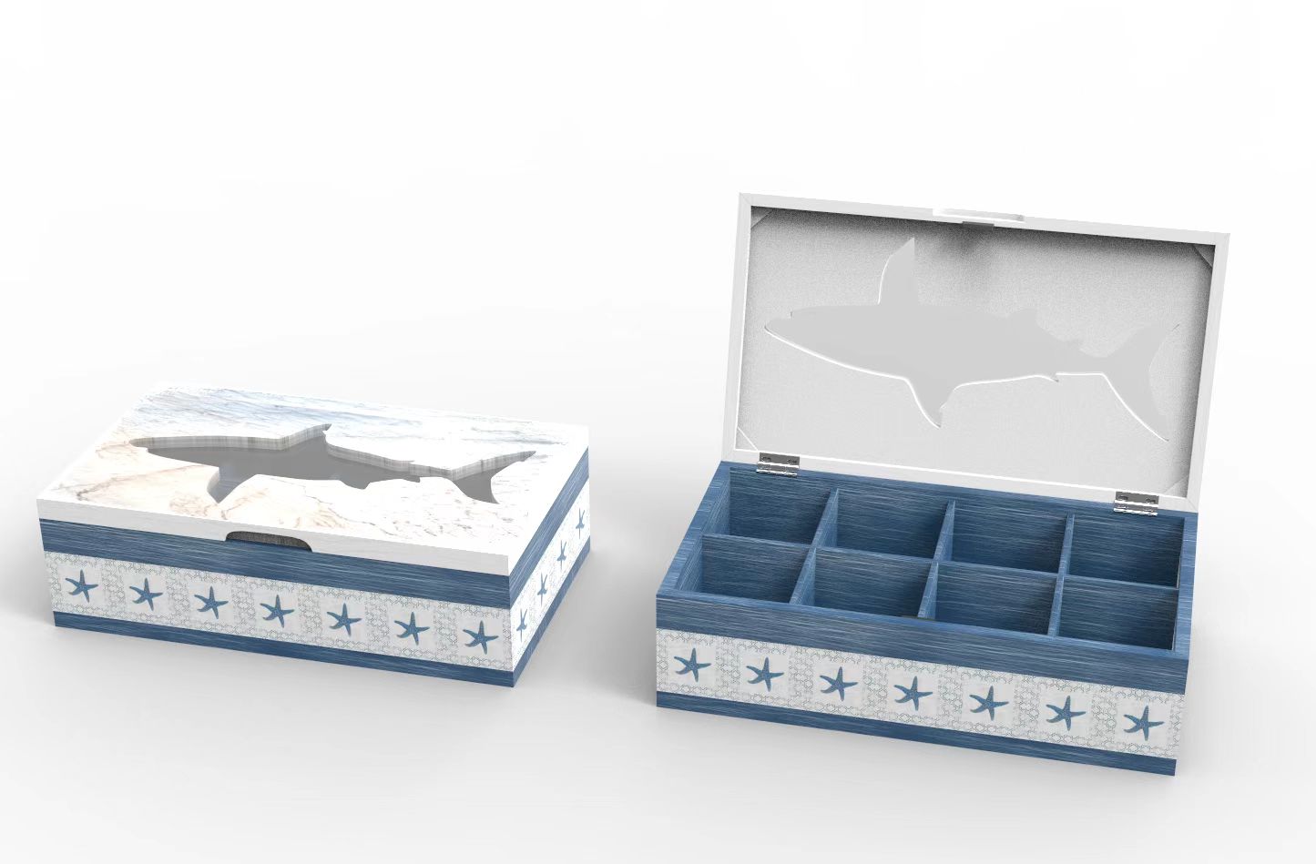 Lixincrafts decoração do santuário à beira-mar, decoração estilo mar, caixa de chá