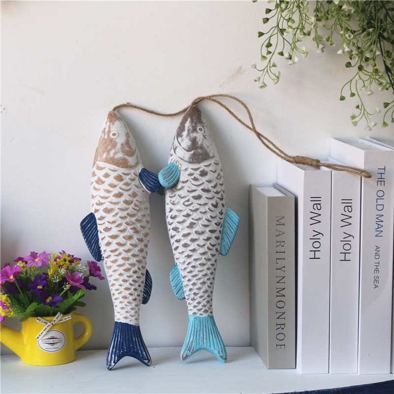 Lixincrafts decoração do santuário à beira-mar, decoração de estilo mar, roda de navio - decoração de peixe