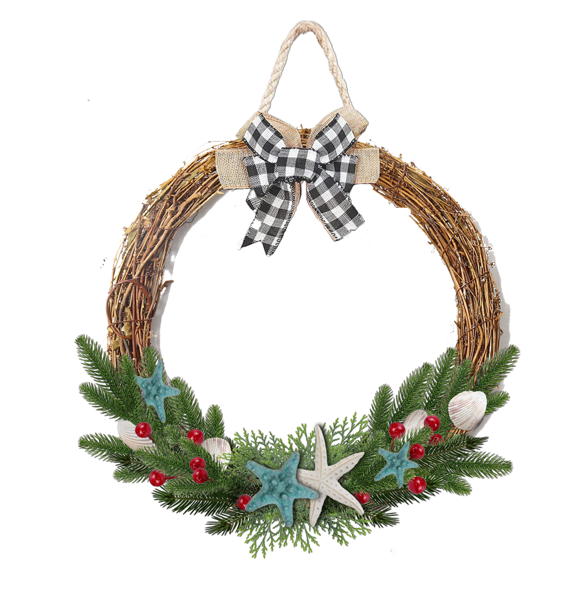 Lixincrafts decoração do santuário à beira-mar, decoração estilo mar, coroa de conchas